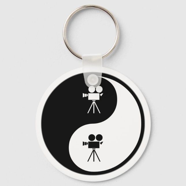 Chaveiro Yin Yang operando uma câmera (Frente)