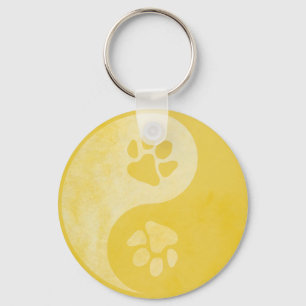 Chaveiro Yin Yang Paw Dourado