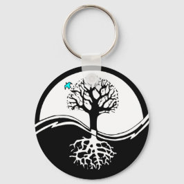 Chaveiro Yin Yang Tree Of Life Black & White