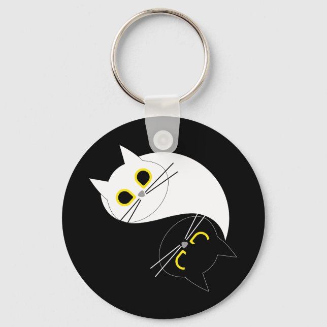 Chaveiro YIN YANG Zen Cat Key Ring (Frente)