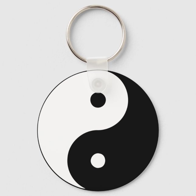 Chaveiro Yin Ying Taoism Sinal de Taijitu Chinês Preto (Frente)