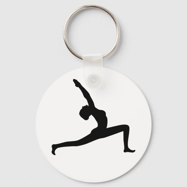 Chaveiro Yoga Black Silhouette Woman Possuindo Corrente De  (Frente)