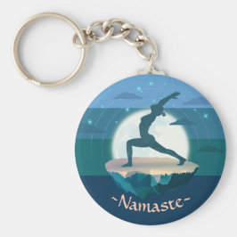 Chaveiro Yoga Instrutor Meditação Pose Moon Ilha Voadora