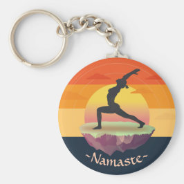 Chaveiro Yoga Instrutor Meditation Pose Sun Flying Island