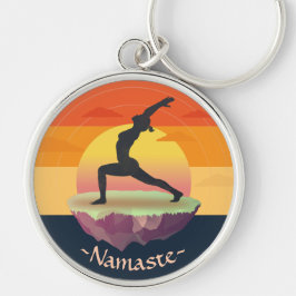 Chaveiro Yoga Instrutor Meditation Pose Sun Flying Island 