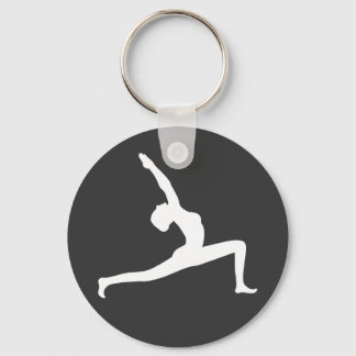 Chaveiro Yoga White Silhouette Mulher Possuindo Toques-Chav