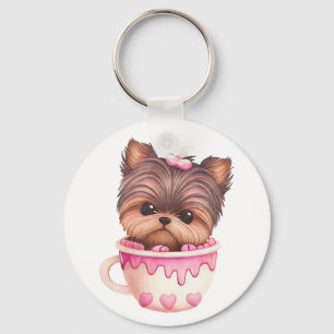 Chaveiro Yorkie Cachorro Filhote Corações Yorkshire Terrier