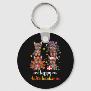 Chaveiro Yorkshire Halloween Feliz Natal Hallotha
