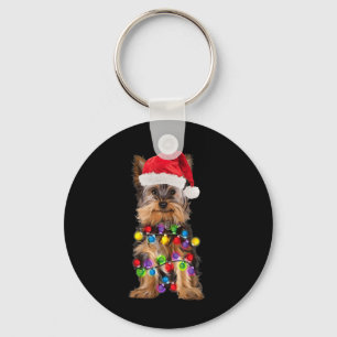 Chaveiro Yorkshire Natal Yorkie Dog Santa Hat Natal