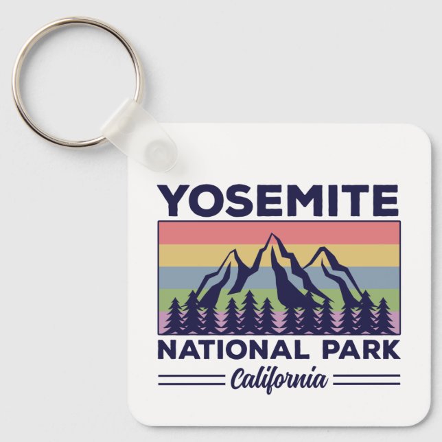 Chaveiro Yosemite National Park California Retro Hiking (Frente)