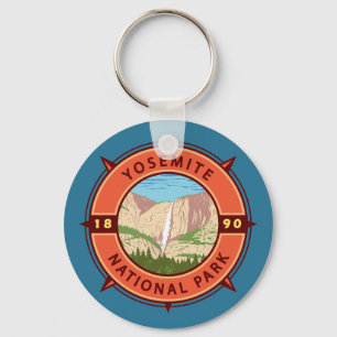 Chaveiro Yosemite National Park Retro Compass Emblem