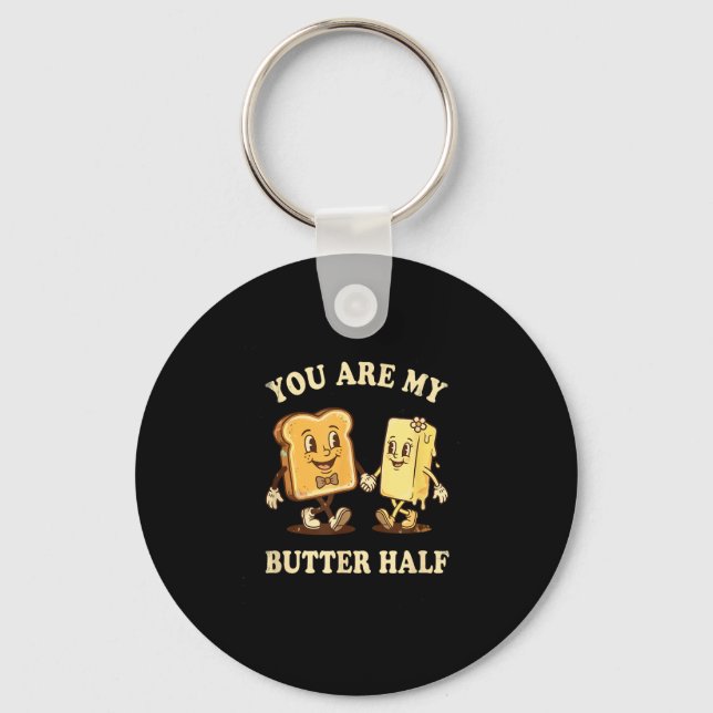 Chaveiro You Are My Butter Half Retro Toast Bread Couple Va (Frente)