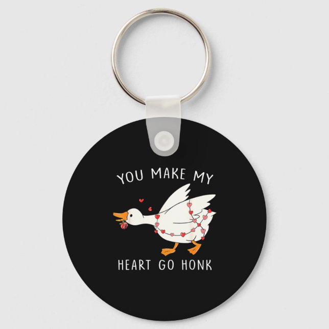 Chaveiro You Make My Heart Go Honk Goose Valentine's Day  (Frente)