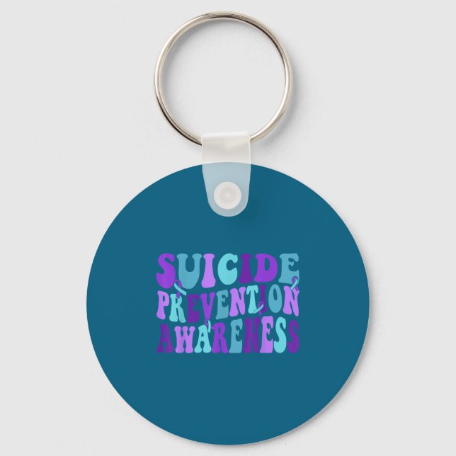 Chaveiro You Suicide Prevention Teal Purple Awareness Ribbo (Frente)