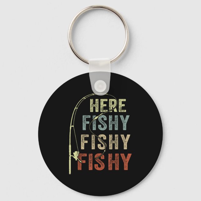 Chaveiro Youth Here-fishy Fishing-shirt Boys Toddler Funny  (Frente)