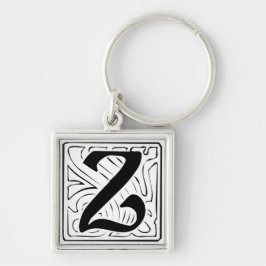Chaveiro Z Monogramm schwarz weiß Schlüsselanhänger