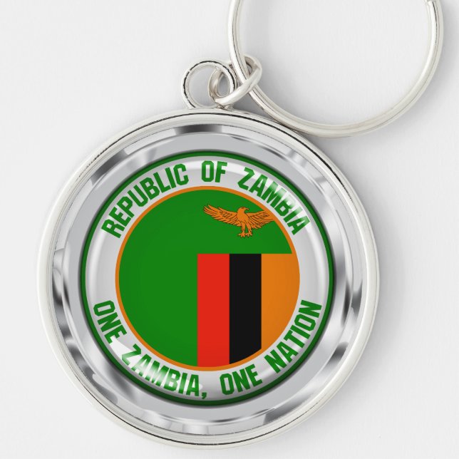 Chaveiro Zâmbia Round Emblem (Frente)