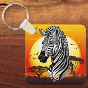 Chaveiro Zebra African Savanna Wild Animal