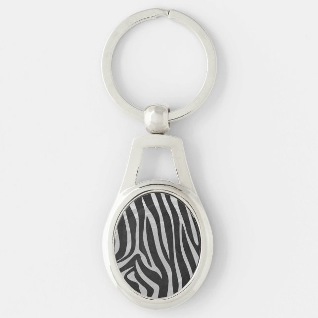 Chaveiro Zebra Black and Light Cinza (Frente)
