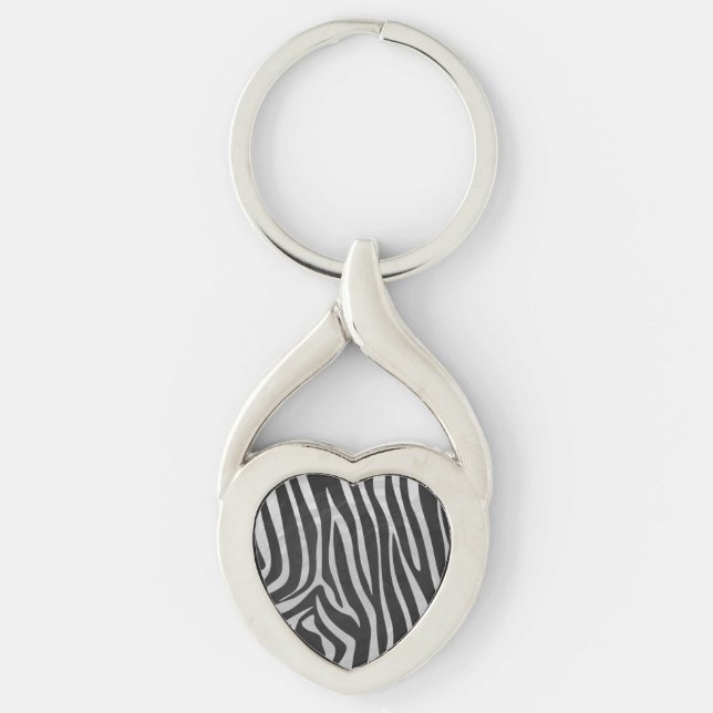Chaveiro Zebra Black and Light Cinza (Frente)