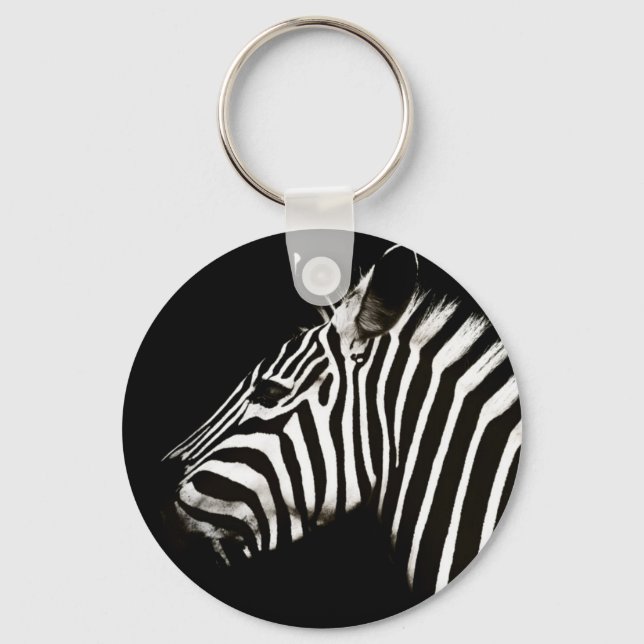 Chaveiro Zebra Black and White Stripes Animal (Frente)