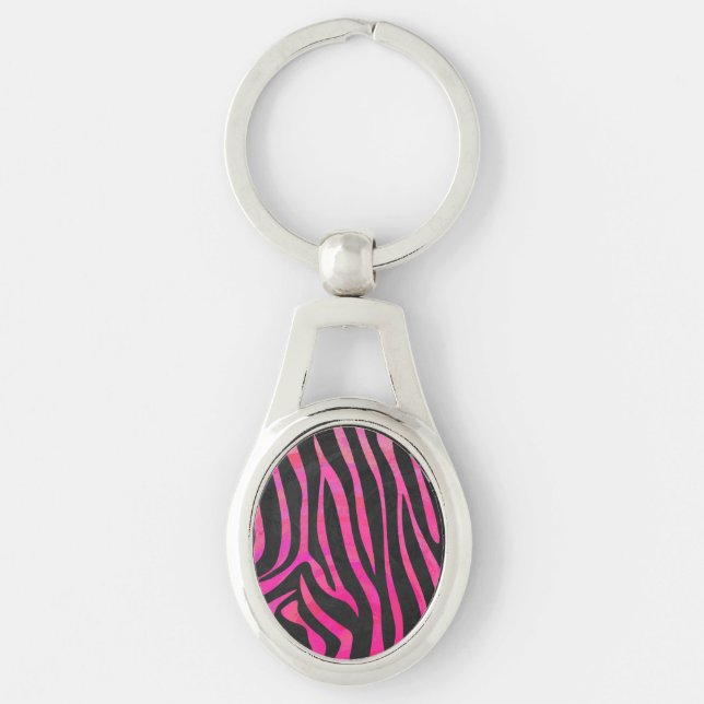 Chaveiro Zebra Black e Hot Pink Impressão (Frente)