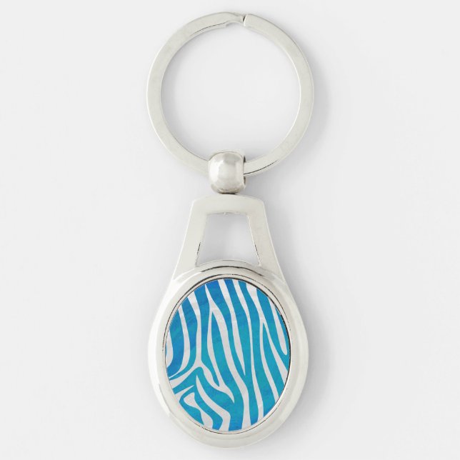 Chaveiro Zebra Blue e White Impressão (Frente)