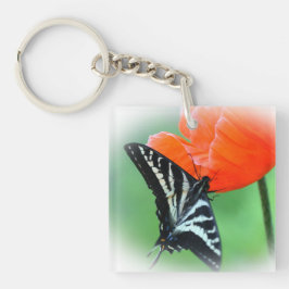 Chaveiro Zebra Butterfly Flora Floral AcryChaveiro