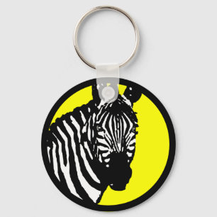 Chaveiro zebra. círculo personalizável de cor.