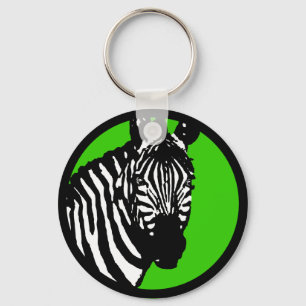 Chaveiro zebra. círculo personalizável de cores.