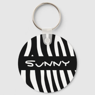 Chaveiro Zebra listra padrão preto & branco + suas ideias