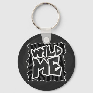 Chaveiro Zebra me Selvagem Negro e Cinza