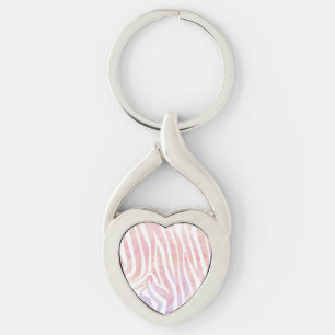 Chaveiro Zebra rosa e Impressão branca