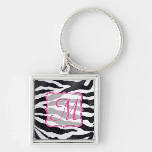 Chaveiro Zebra Stripe Animal Imprime Cadeia De Chave Safar  (Frente)
