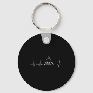 Chaveiro Zen Yoga e Meditação Batimento Cardíaco Com Cross-