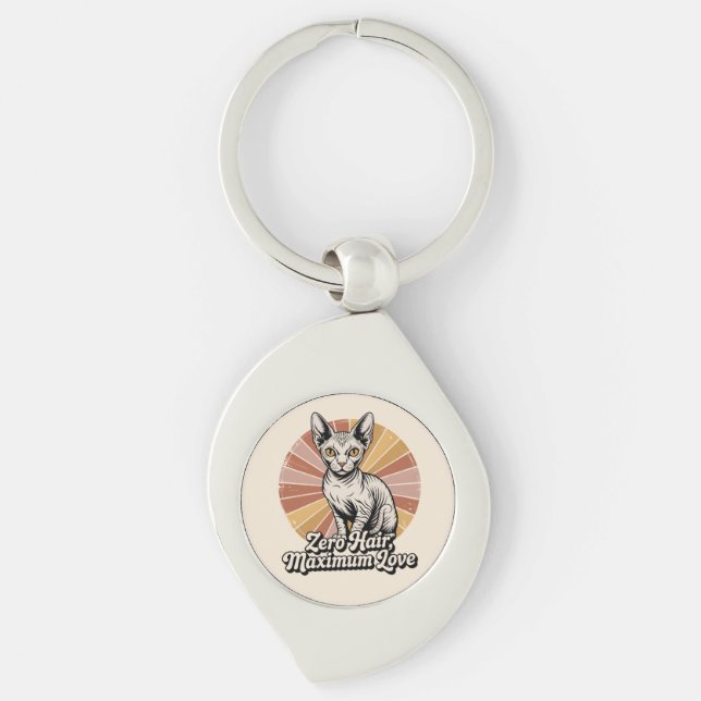 Chaveiro Zero Cabelo Amor Máximo Sphynx Retro (Frente)