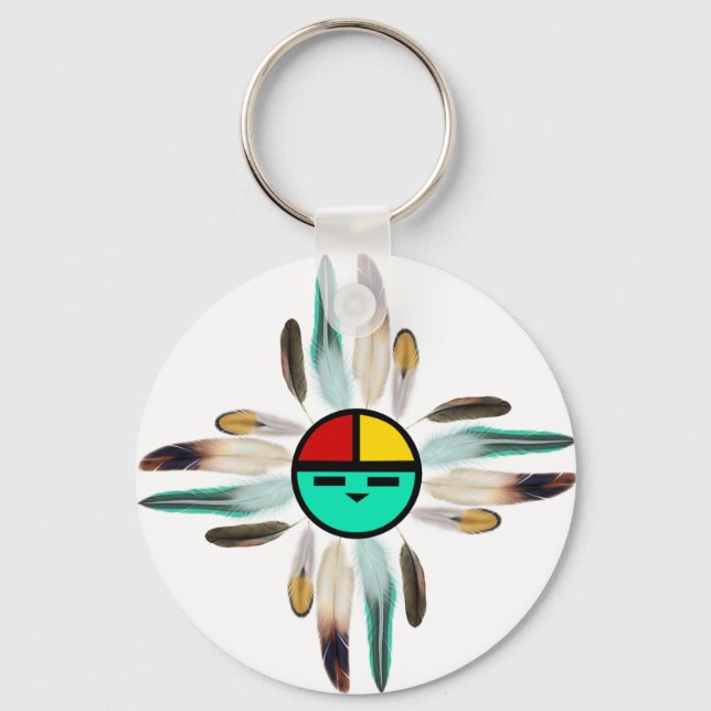 Chaveiro Zia Sun Deus com Penas (Frente)