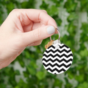 Chaveiro Zigzag Chevron Preto E Branco
