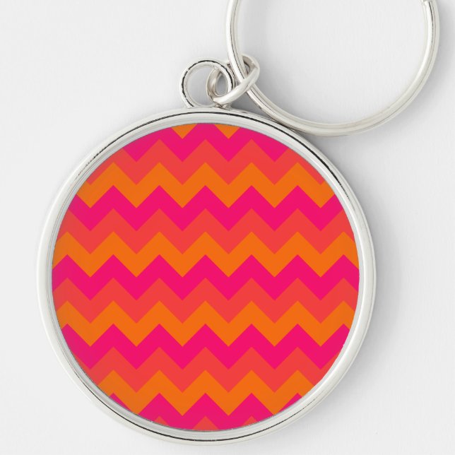 Chaveiro Zigzag laranja e rosa (Frente)