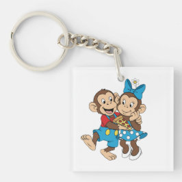 Chaveiro Zina and Mimo with a slice of pizza.