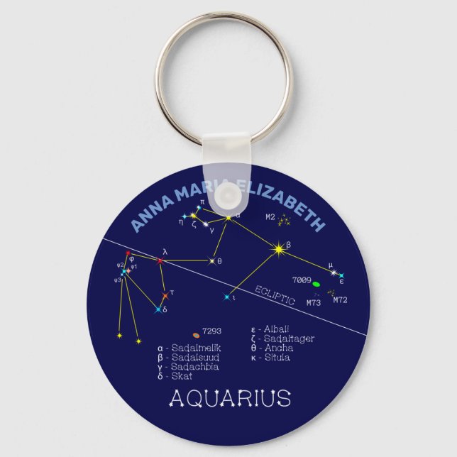 Chaveiro Zodiac Constelação Aquarius (Frente)