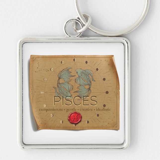 Chaveiro Zodiac - Pisces - Keychain (Frente)