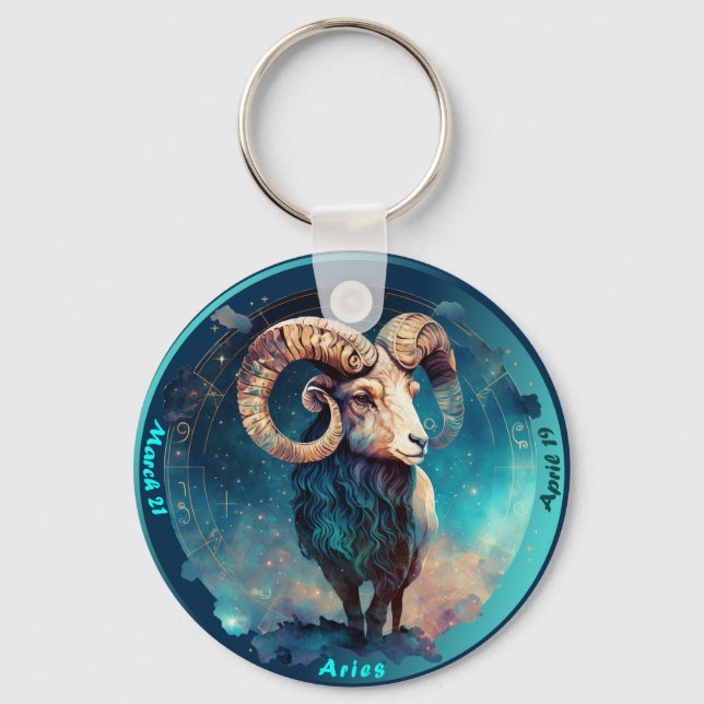 Chaveiro Zodíaco Áries Carneiro Personalizar Pulseira Chave (Frente)