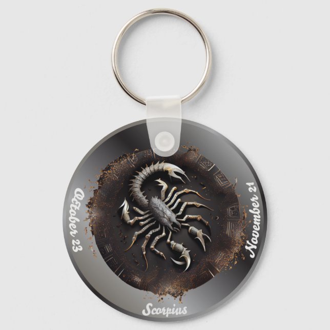 Chaveiro Zodíaco Escorpião Escorpião Pulseira Personalizada (Frente)