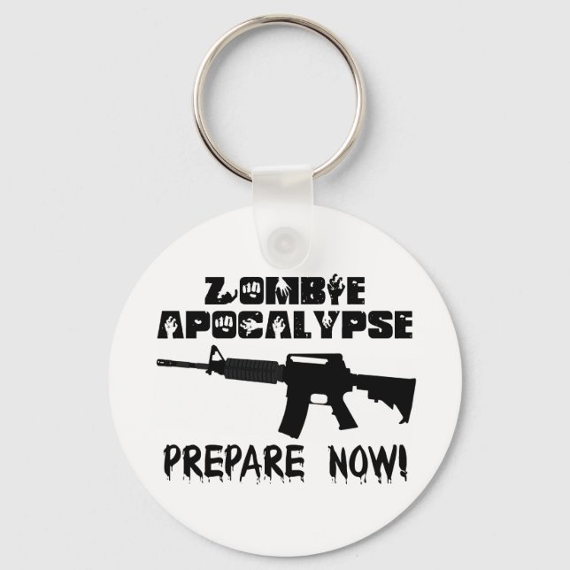 Chaveiro Zombie Apocalypse Prepare-se agora (Frente)