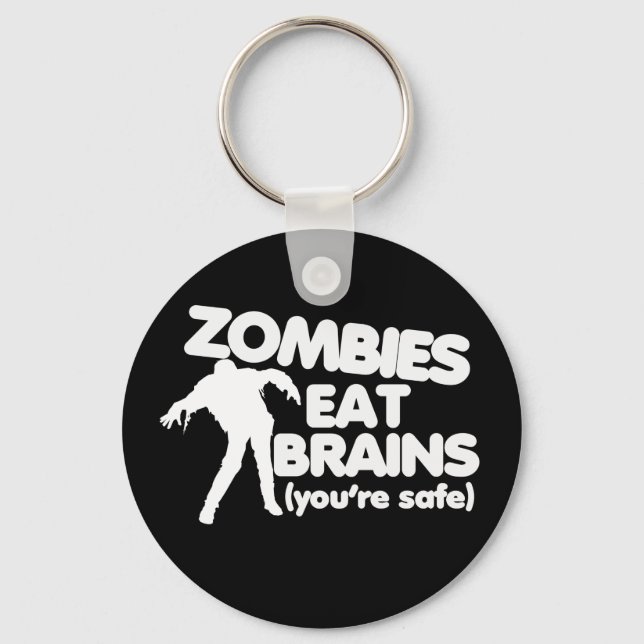 Chaveiro Zombies Comem Cérebros (seu seguro) (Frente)