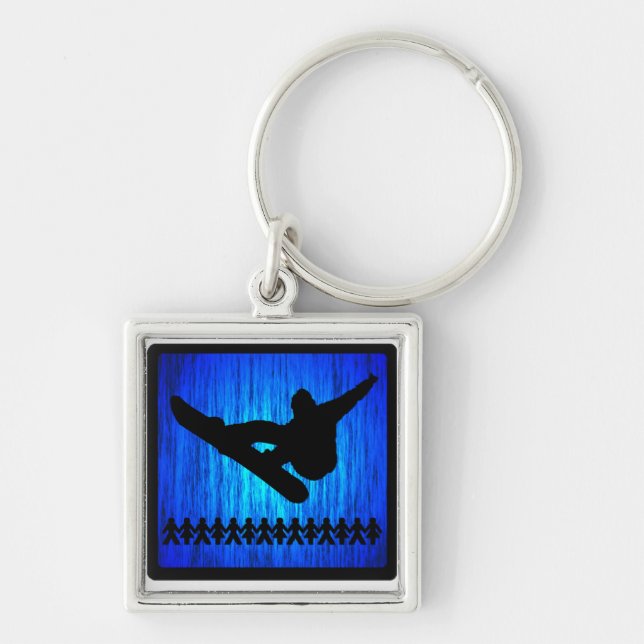 Chaveiro Zumbido azul do Snowboard (Frente)