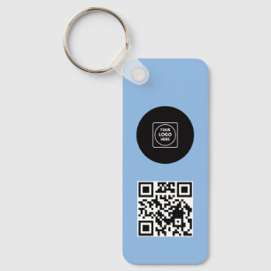 Chaveiros Azuis de Negócios com Código QR de Logo 