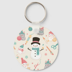 Chaveiros Cat Snowman