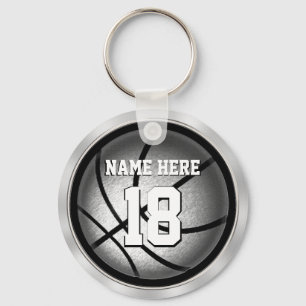 Chaveiros de basquete personalizados, preto e prat
